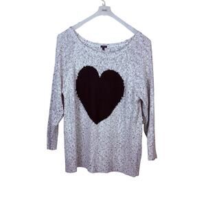 Torrid Heart Sweater Grey Black Cozy Knit Size 4x Plus